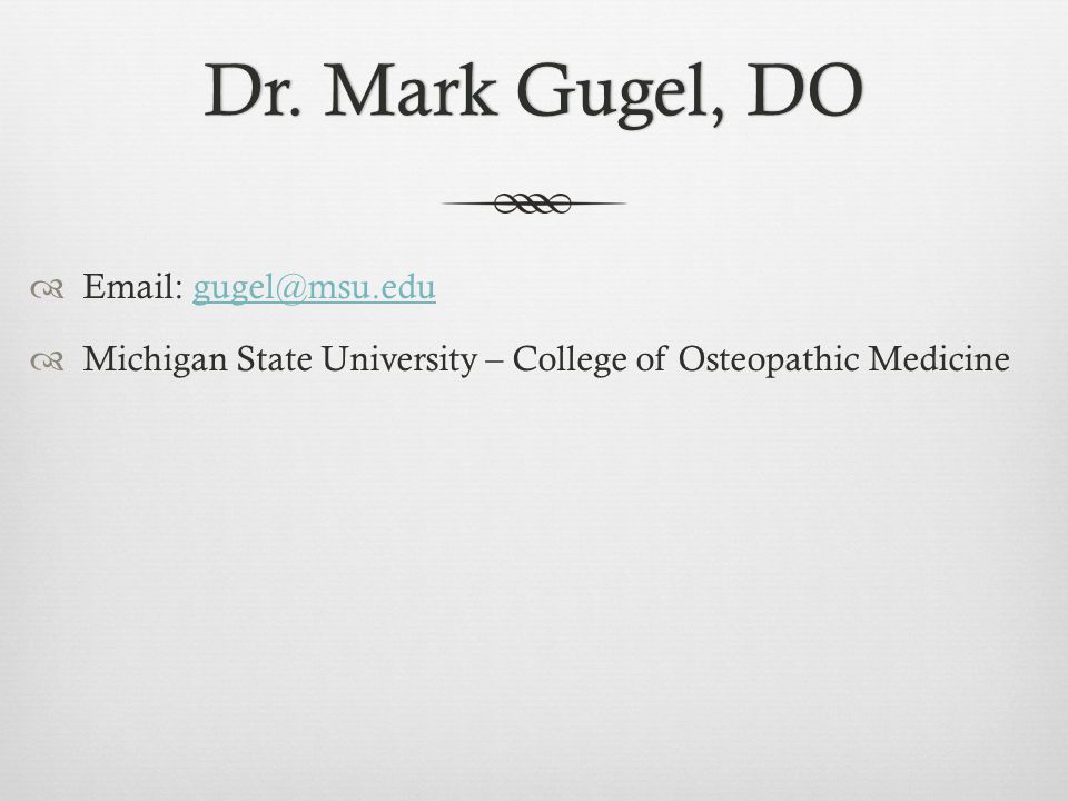 Dr. Mark Gugel, DODr.