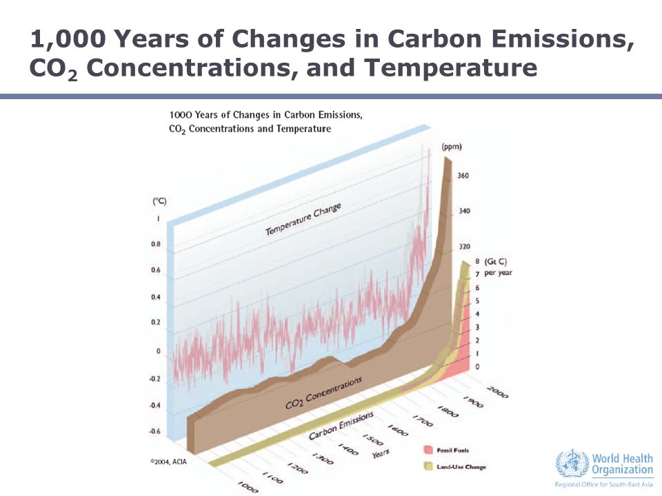 1,000 Years of Changes in Carbon Emissions, CO 2 Concentrations, and Temperature