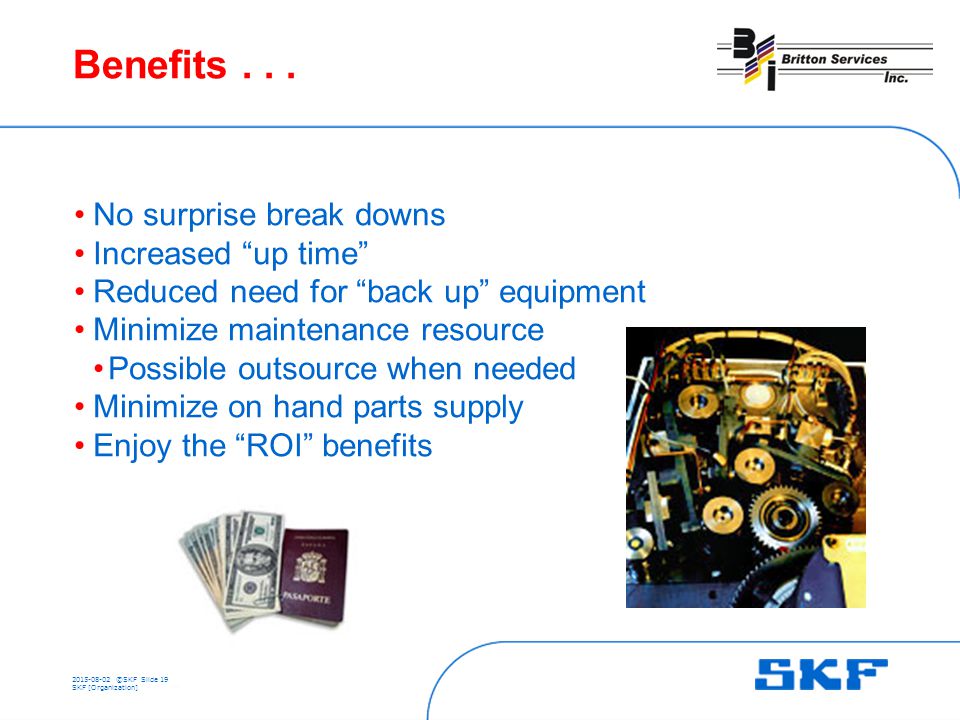 ©SKFSlide 19 [Code] SKF [Organization] Benefits...
