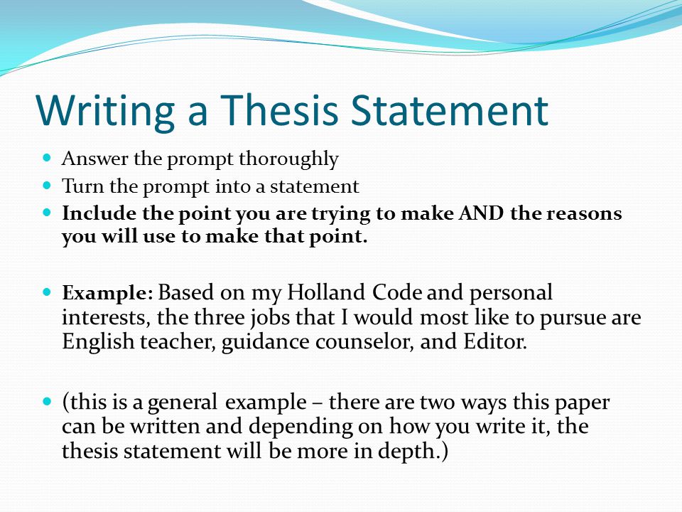 Best way to start a thesis statement