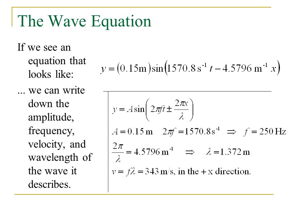 Equation For Velocity Of A Wave Jennarocca Mechanical Waves Chapter 16 Expectations After This