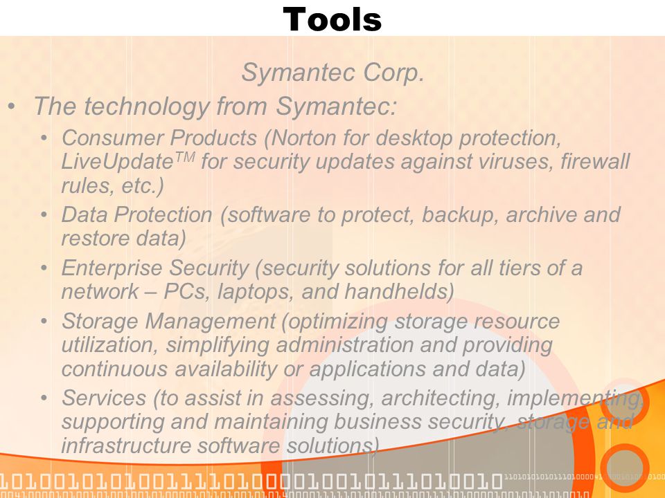 Tools Symantec Corp.