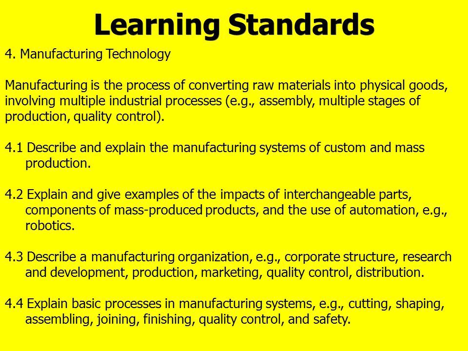 Learning Standards 4.