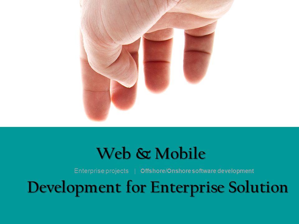 Web & Mobile Development for Enterprise Solution Enterprise projects | Offshore/Onshore software development