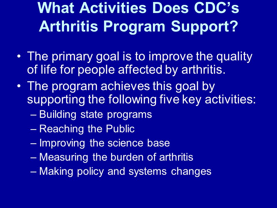 What Activities Does CDC’s Arthritis Program Support.