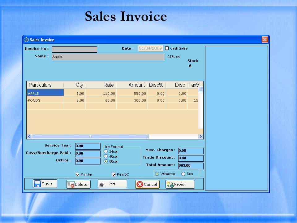 Sales Invoice