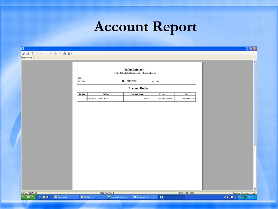 Account Report