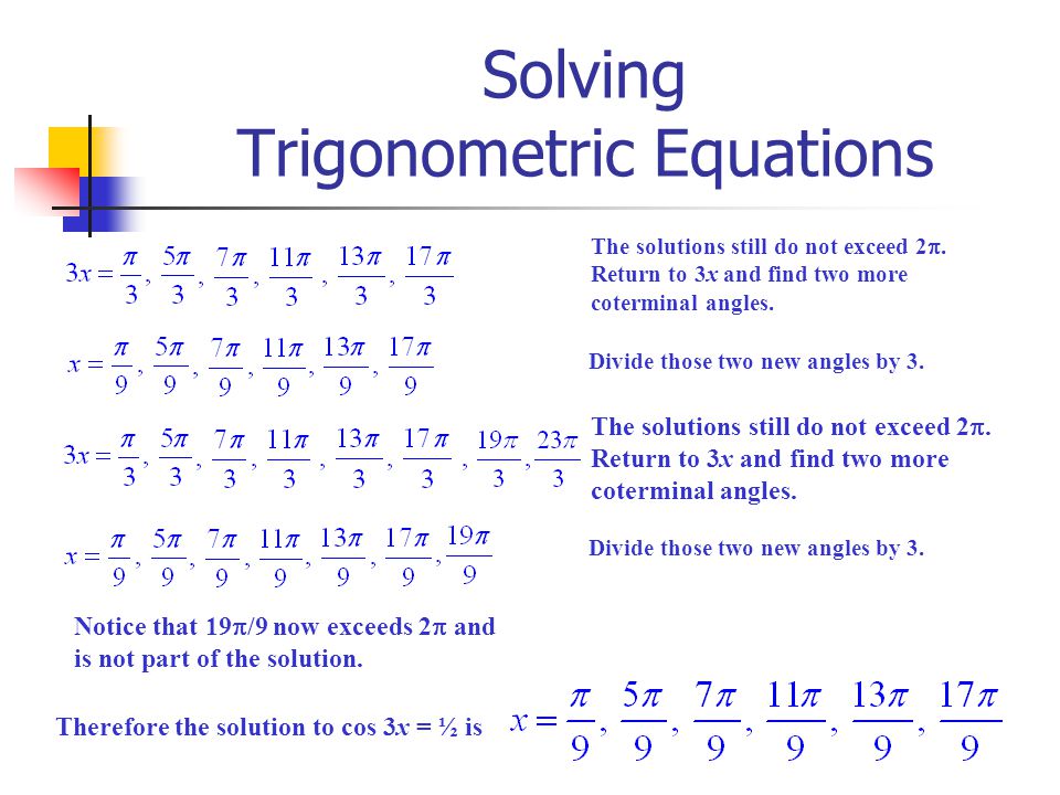 Solving Trig Equations With Multiple Angles Talkchannels Lesson 5 3 Solving Trigonometric Equations Use Standard Algebraic