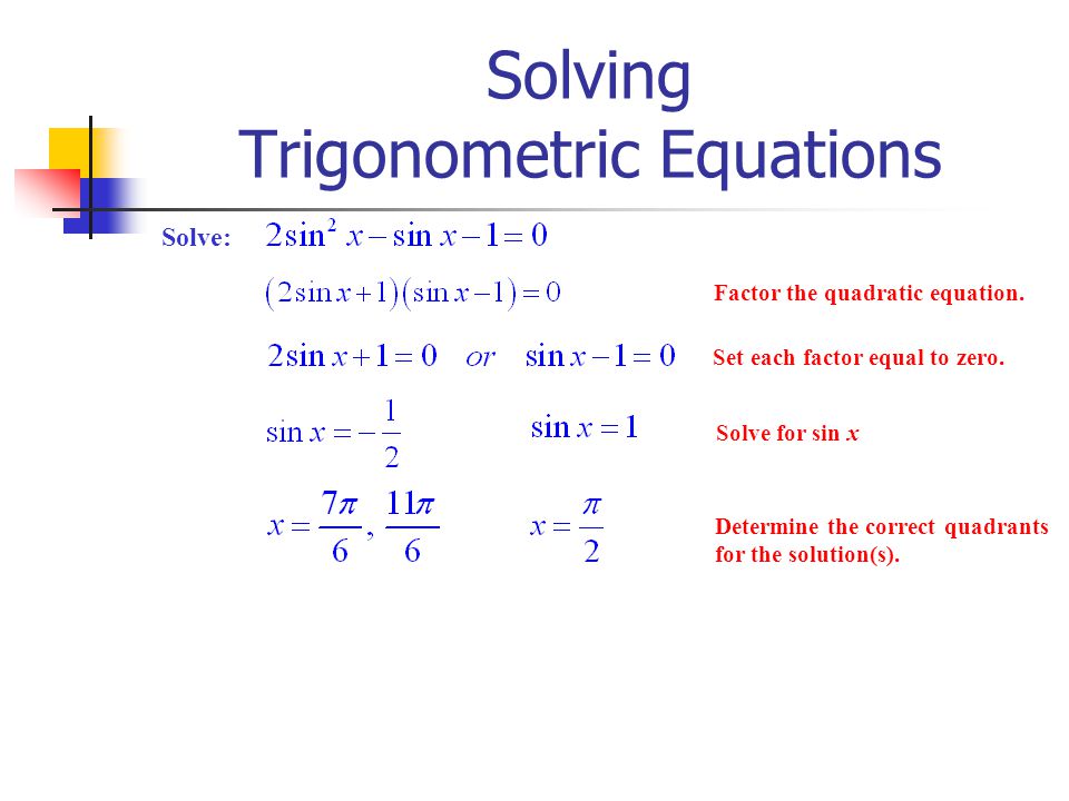 Quadratic Trigonometric Equations Talkchannels Lesson 5 3 Solving Trigonometric Equations Use Standard Algebraic