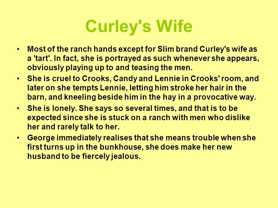 curley s wife monologue curley s wife monologue
