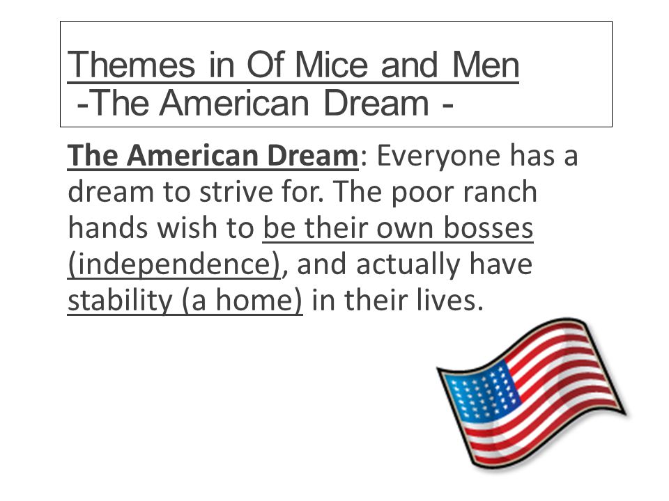 Of mice and men thesis statement about dreams