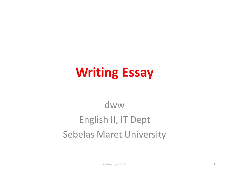 Essay Writings In English