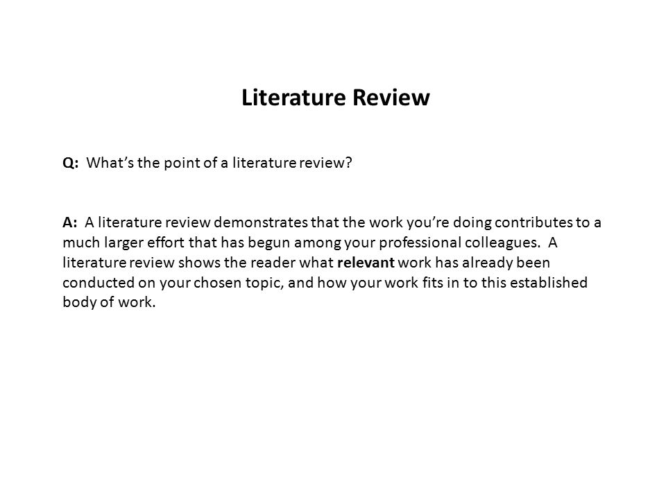 Thesis review of literature