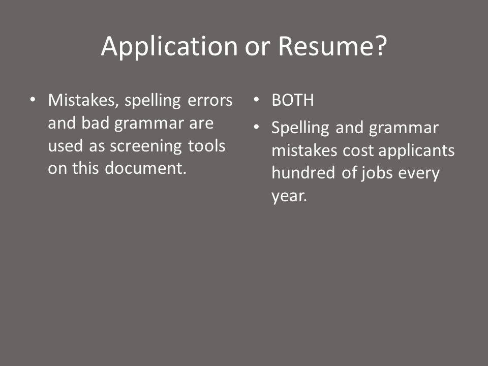 Application or Resume.
