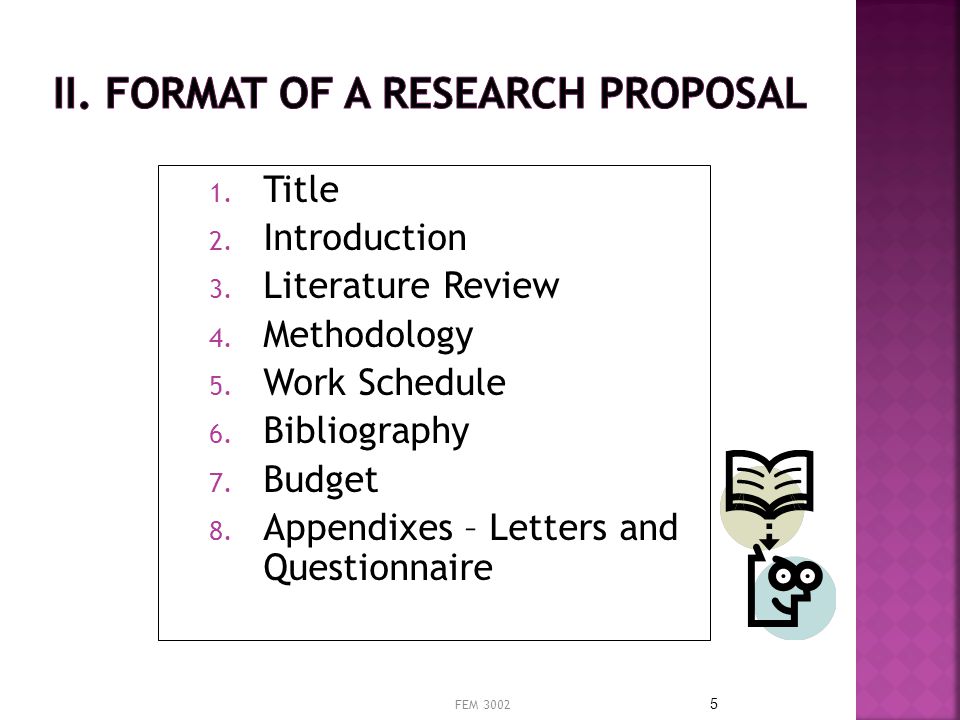 Research proposal format