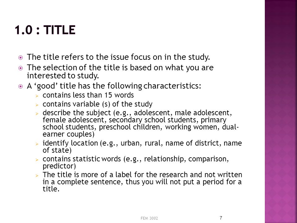 Title research proposal