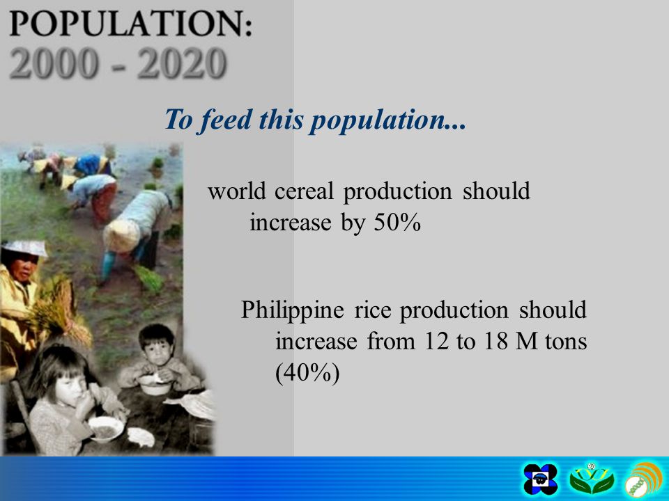 world cereal production should increase by 50% To feed this population...