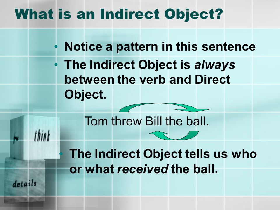 What is an Indirect Object.