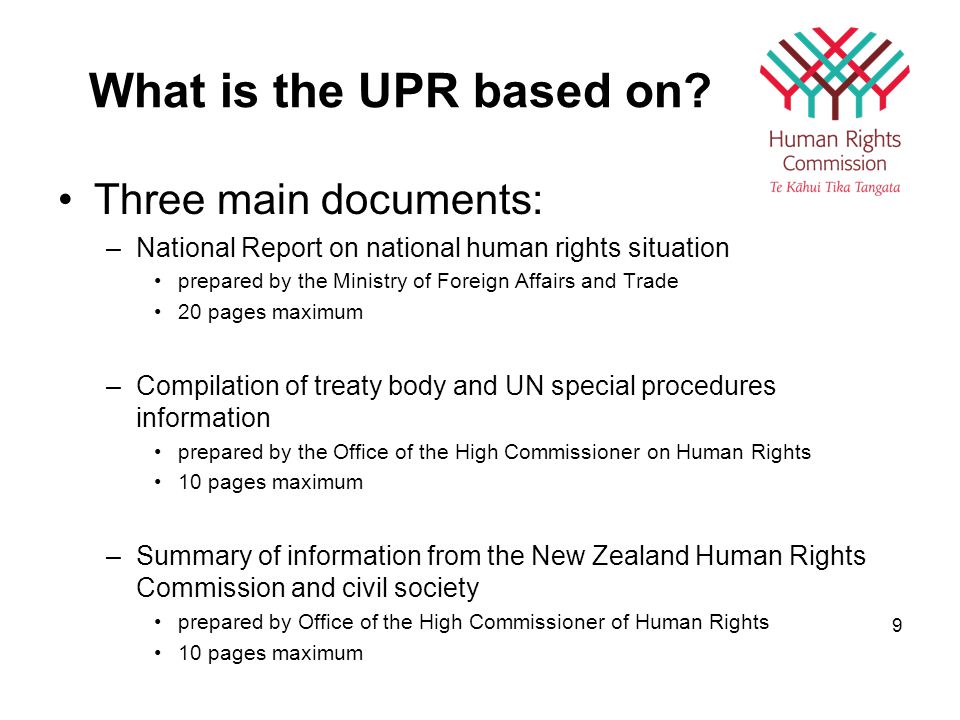 What is the UPR based on.