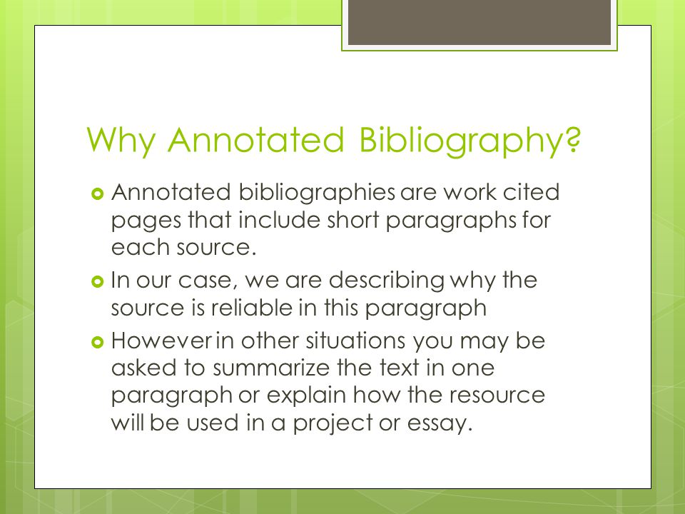 Annotated bibliography cover page mla