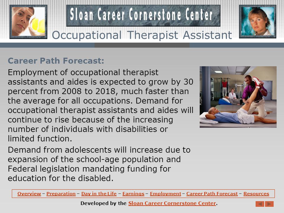 Employment: Occupational therapist assistants hold about 26,600 jobs in the United States.