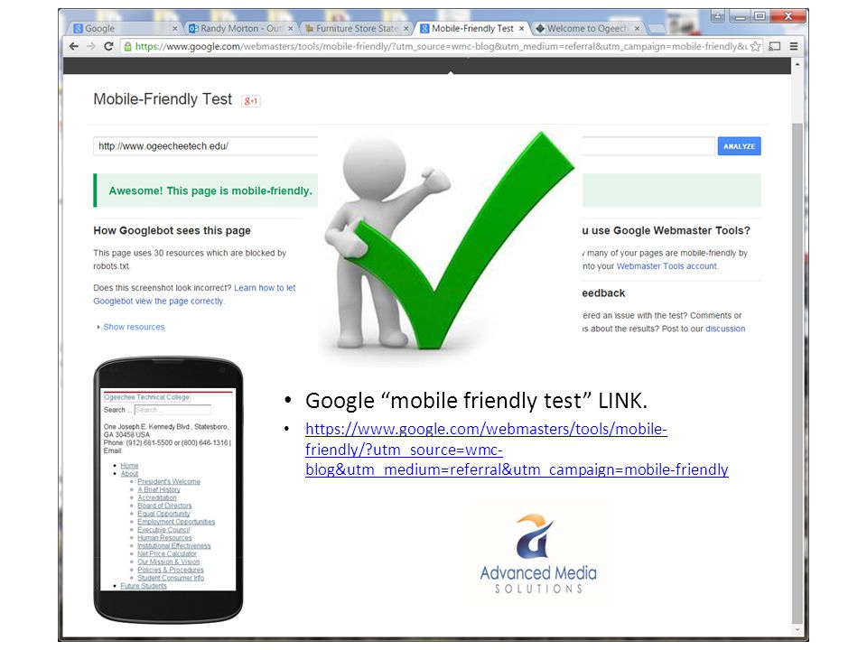 Google mobile friendly test LINK.