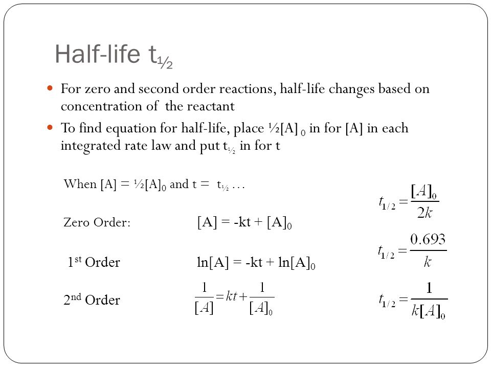 Half Life Equation Half Life Equation