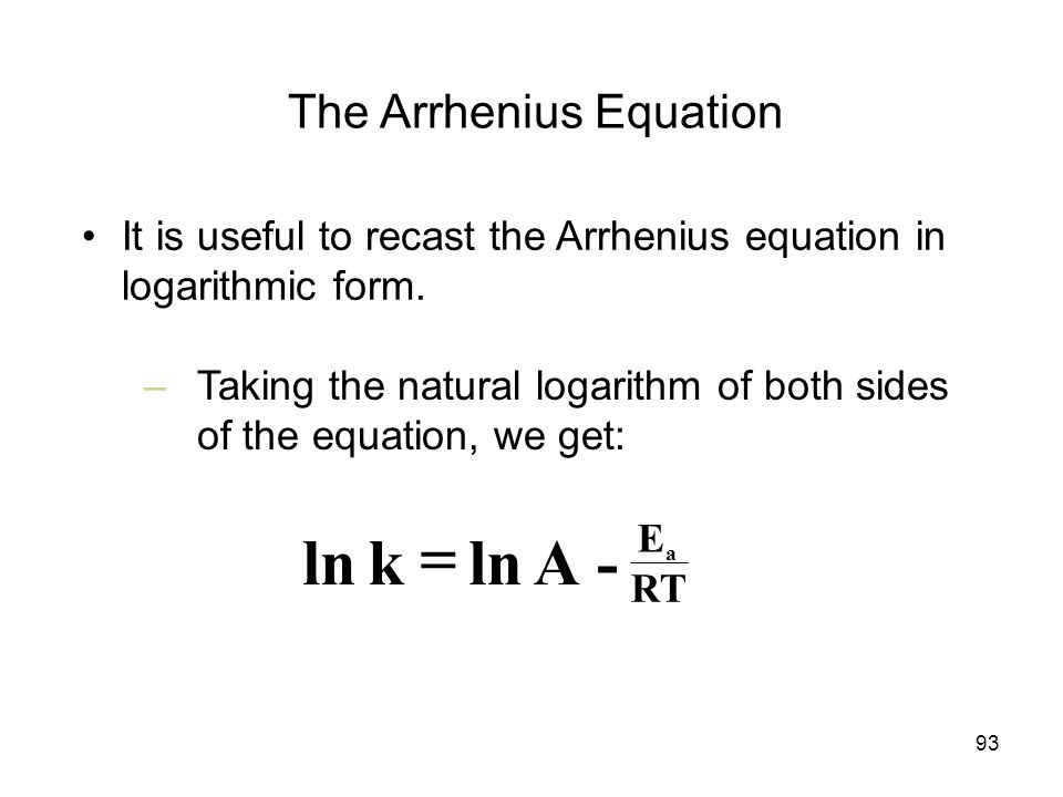 Arrhenius Equation Solver Talkchannels 1 Reaction Rates Definition Of Rate 2 Experimental Arrhenius Equation Chemistry 112