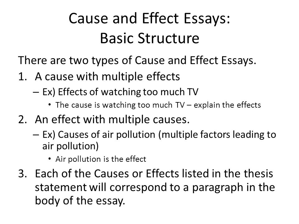 Causal effect essay example