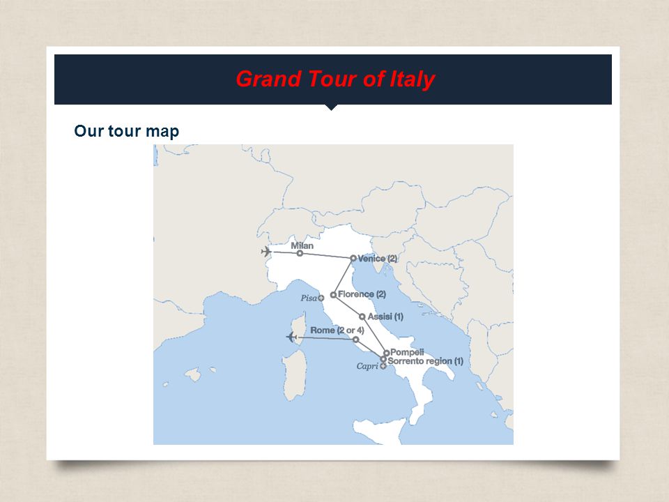 eftours.com Grand Tour of Italy Our tour map