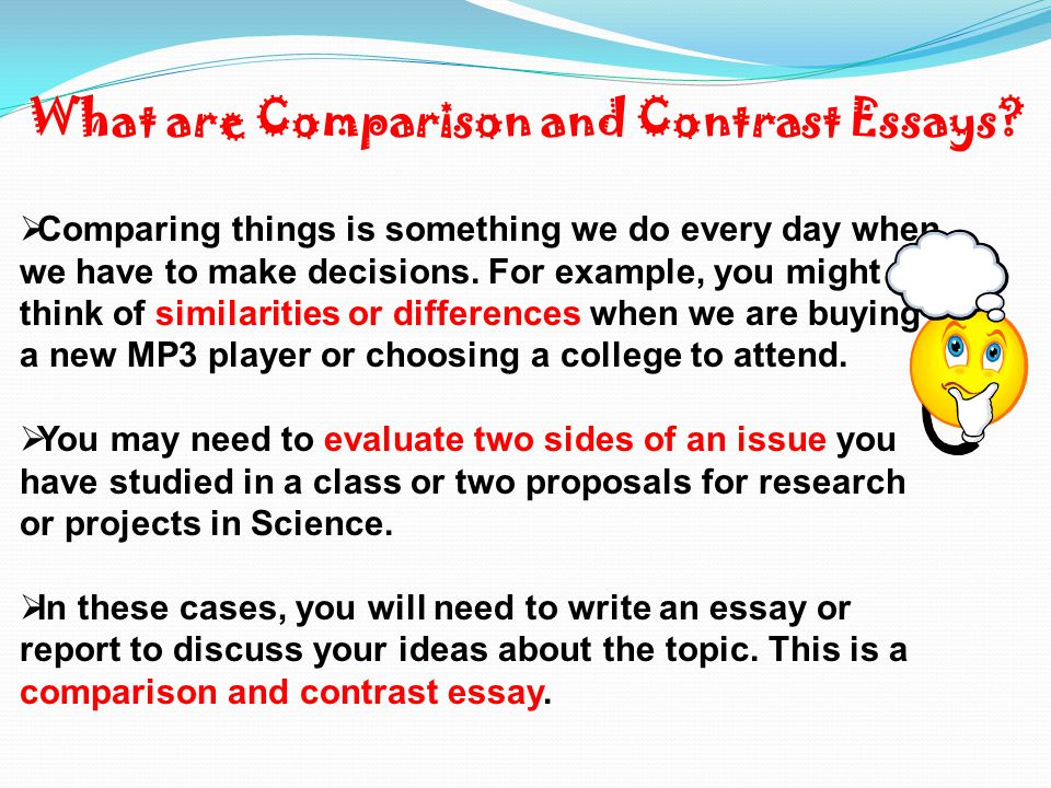 Writing comparison and contrast essays