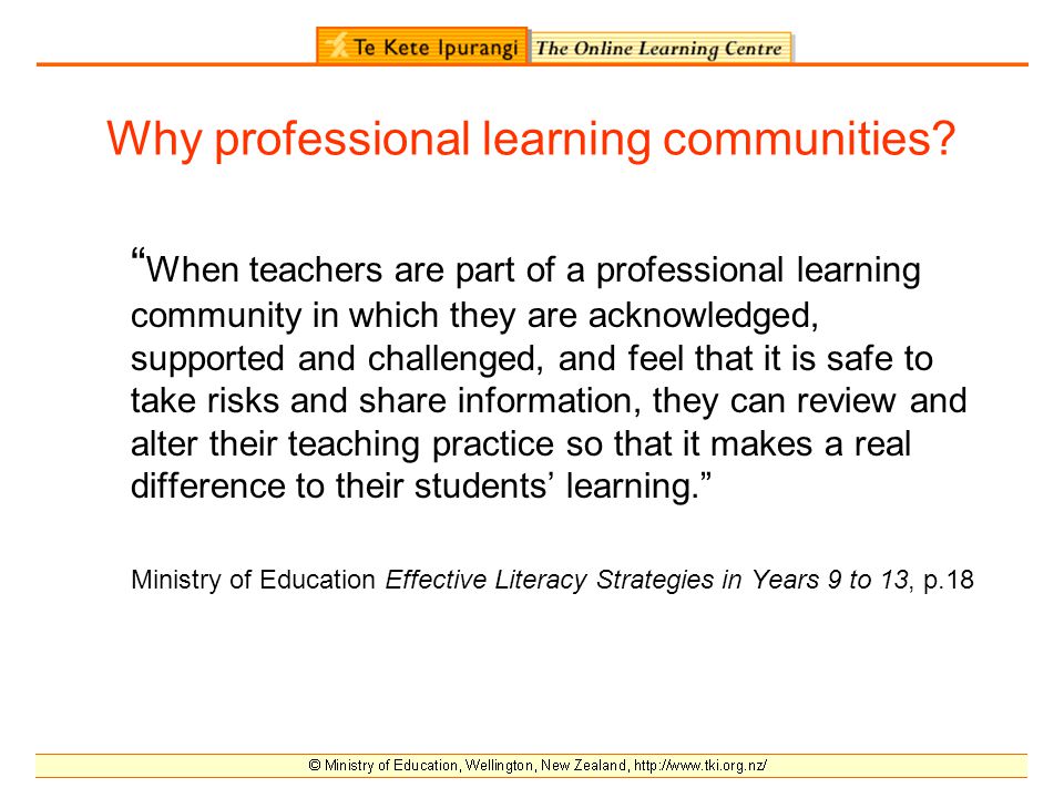 Why professional learning communities.