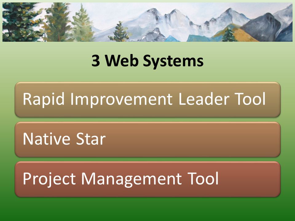 3 Web Systems Rapid Improvement Leader ToolNative StarProject Management Tool