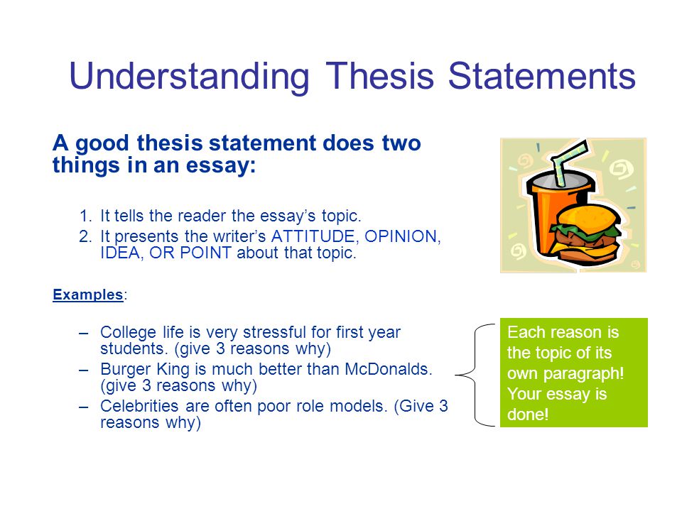 Examples of a 3 point thesis statement