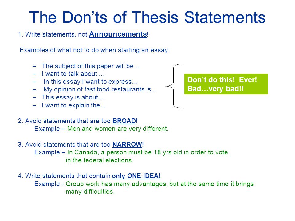 Purdue OWL: Creating a Thesis Statement