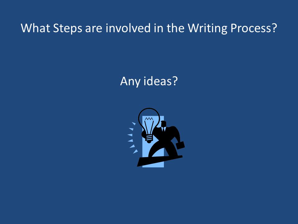 What Steps are involved in the Writing Process Any ideas