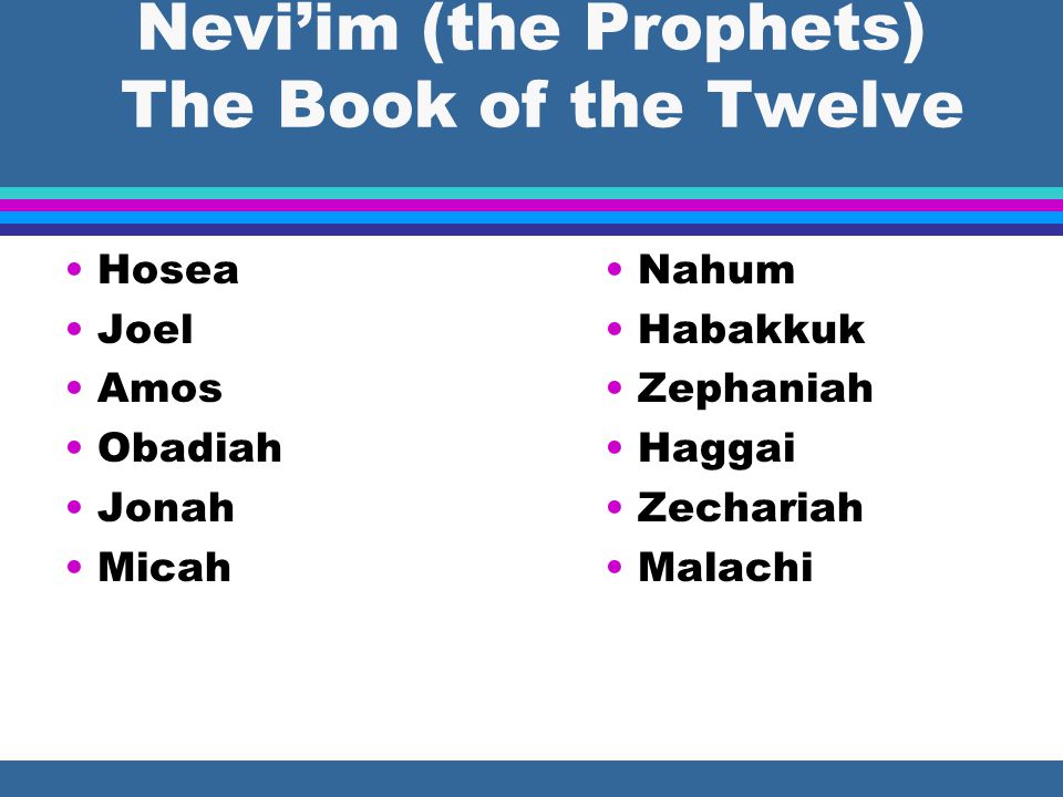 Nevi’im (the Prophets) Major Prophets l Joshua l Judges l Samuel l Kings l Isaiah l Ezekiel