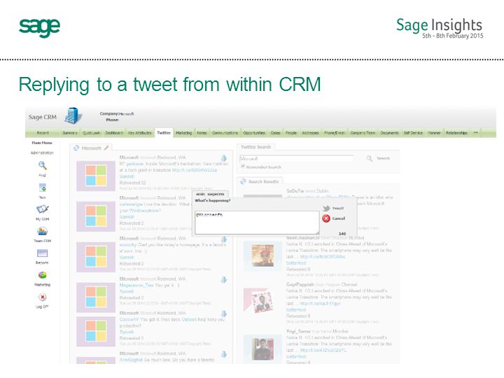 Replying to a tweet from within CRM