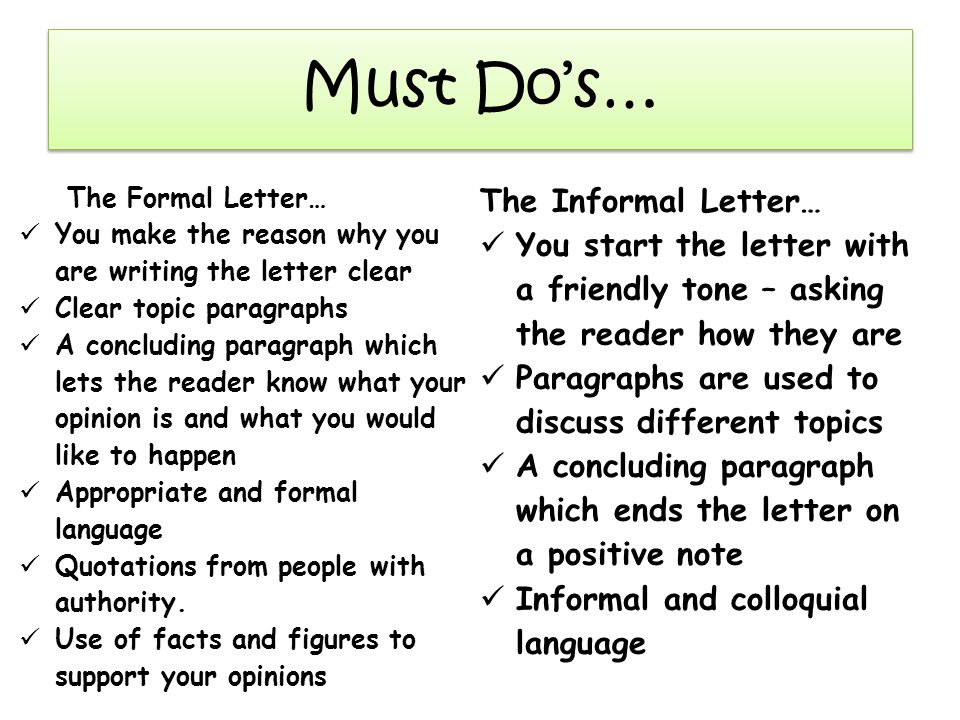 how to start an informal letter