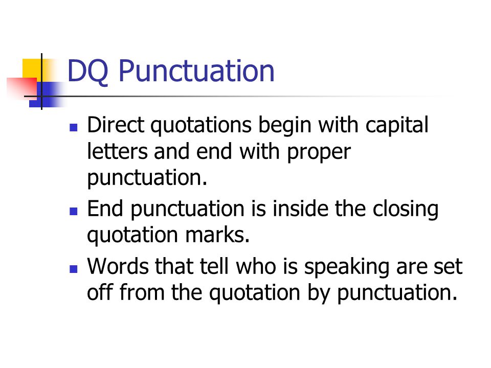 punctuations and quotations