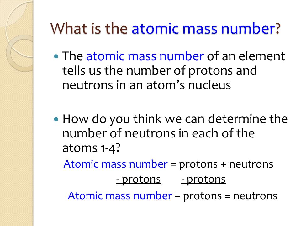 What is the atomic mass number.