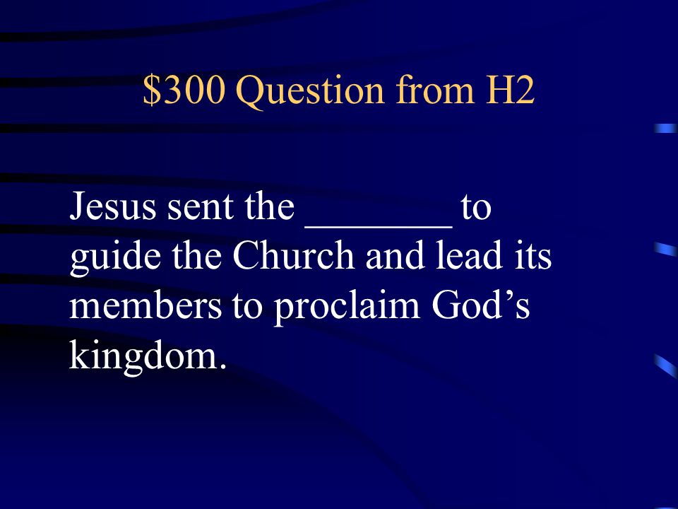 $200 Answer from H2 Believers