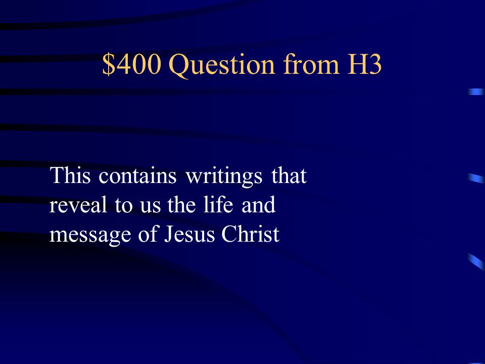 $300 Answer from H3 Old