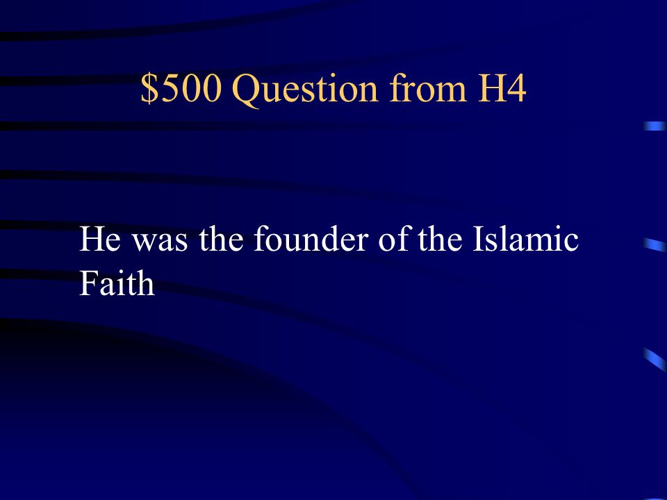 $400 Answer from H4 Jewish