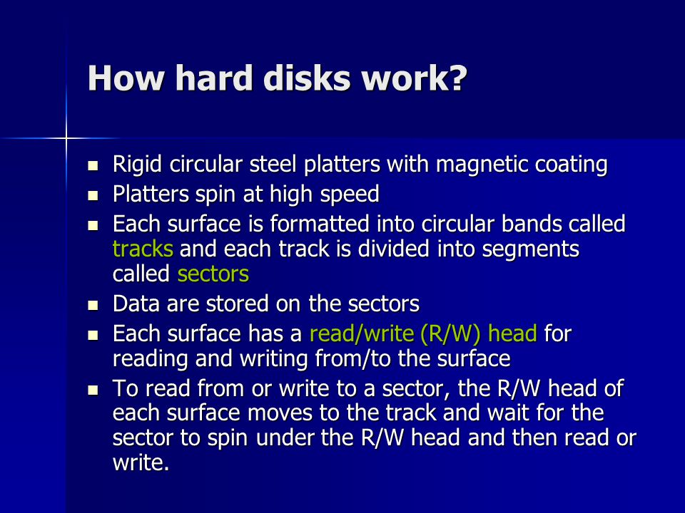 How hard disks work.