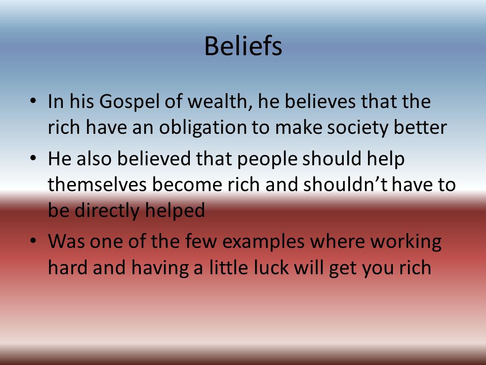 andre carnegies beliefs on the gospel of wealth andre carnegies beliefs on the gospel of wealth