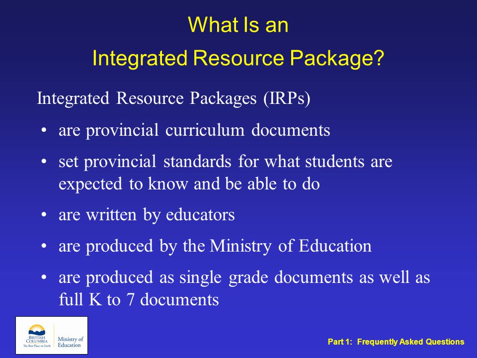What Is an Integrated Resource Package.