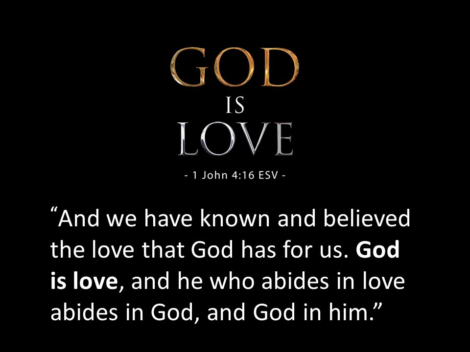 And we have known and believed the love that God has for us.