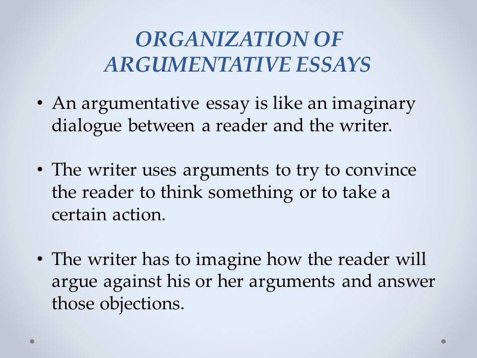 An Argumentative Essay Is