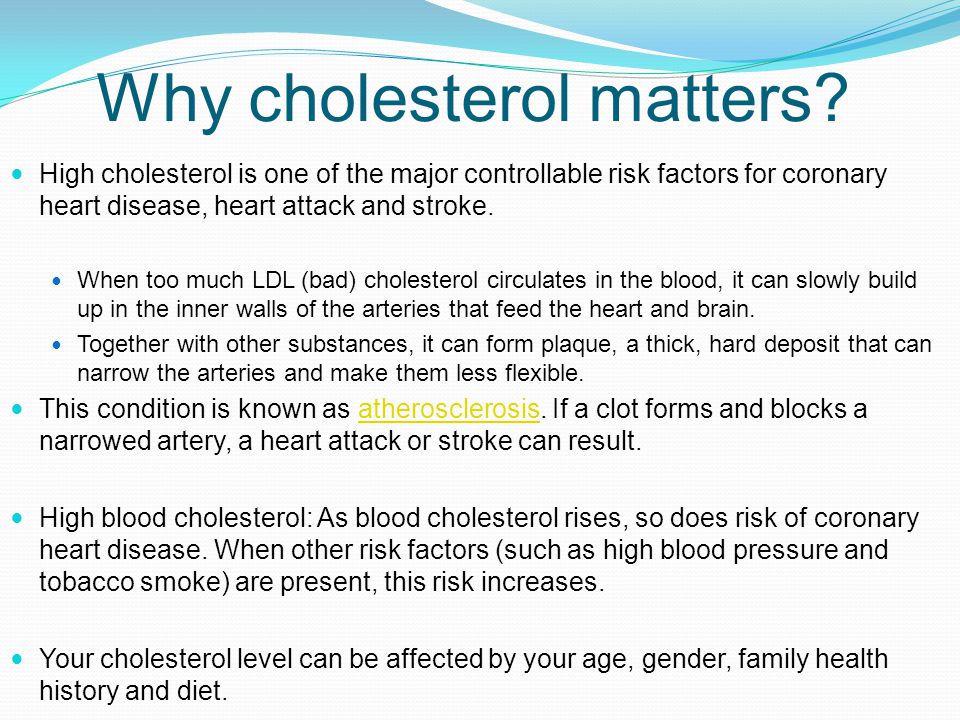 Why cholesterol matters.